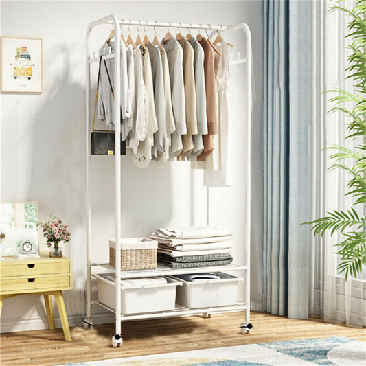 Heavy Duty Industrial Pipe Clothes Rack with Wheels - The Grand Bazaar of Australia
