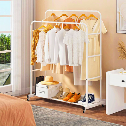 Heavy Duty Rolling Garment Rack Cloth Hanger and Shoes Organizer - The Grand Bazaar of Australia