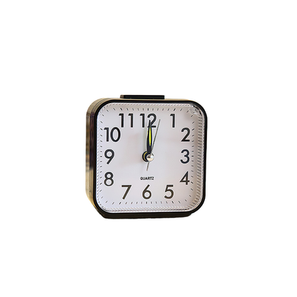 Mini Square Silent Alarm Clocks Non-ticking Analog Quartz Clock with LED - Battery Power - The Grand Bazaar of Australia