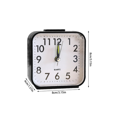 Mini Square Silent Alarm Clocks Non-ticking Analog Quartz Clock with LED - Battery Power - The Grand Bazaar of Australia