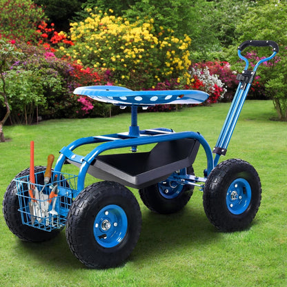Garden Cart Rolling Workseat with Wheels Gardening Stool for Planting - The Grand Bazaar of Australia