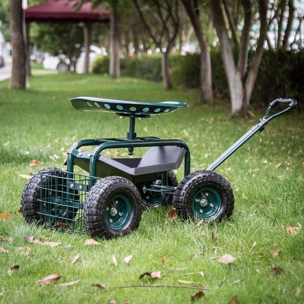 Garden Cart Rolling Workseat with Wheels Gardening Stool for Planting - The Grand Bazaar of Australia