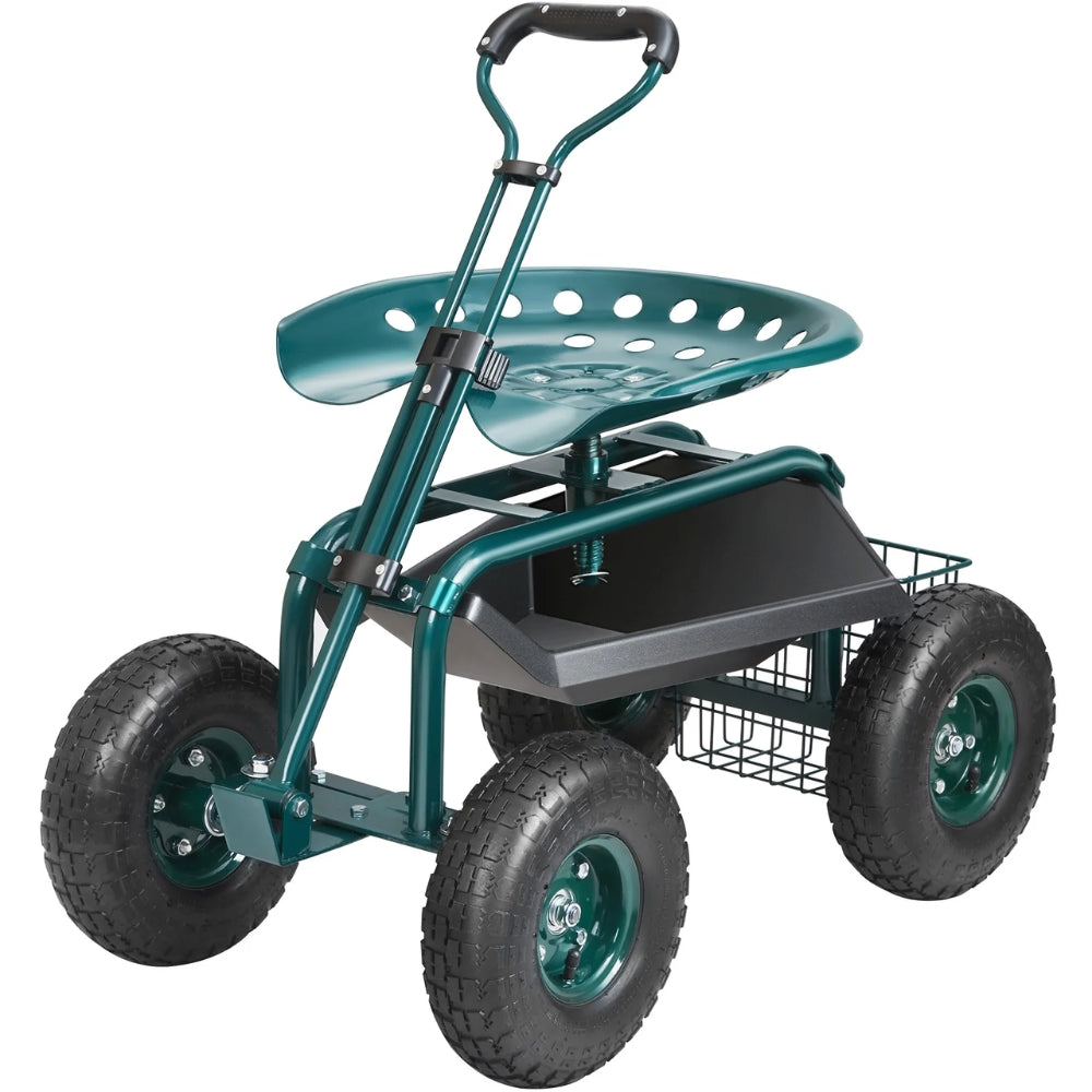 Garden Cart Rolling Workseat with Wheels Gardening Stool for Planting - The Grand Bazaar of Australia