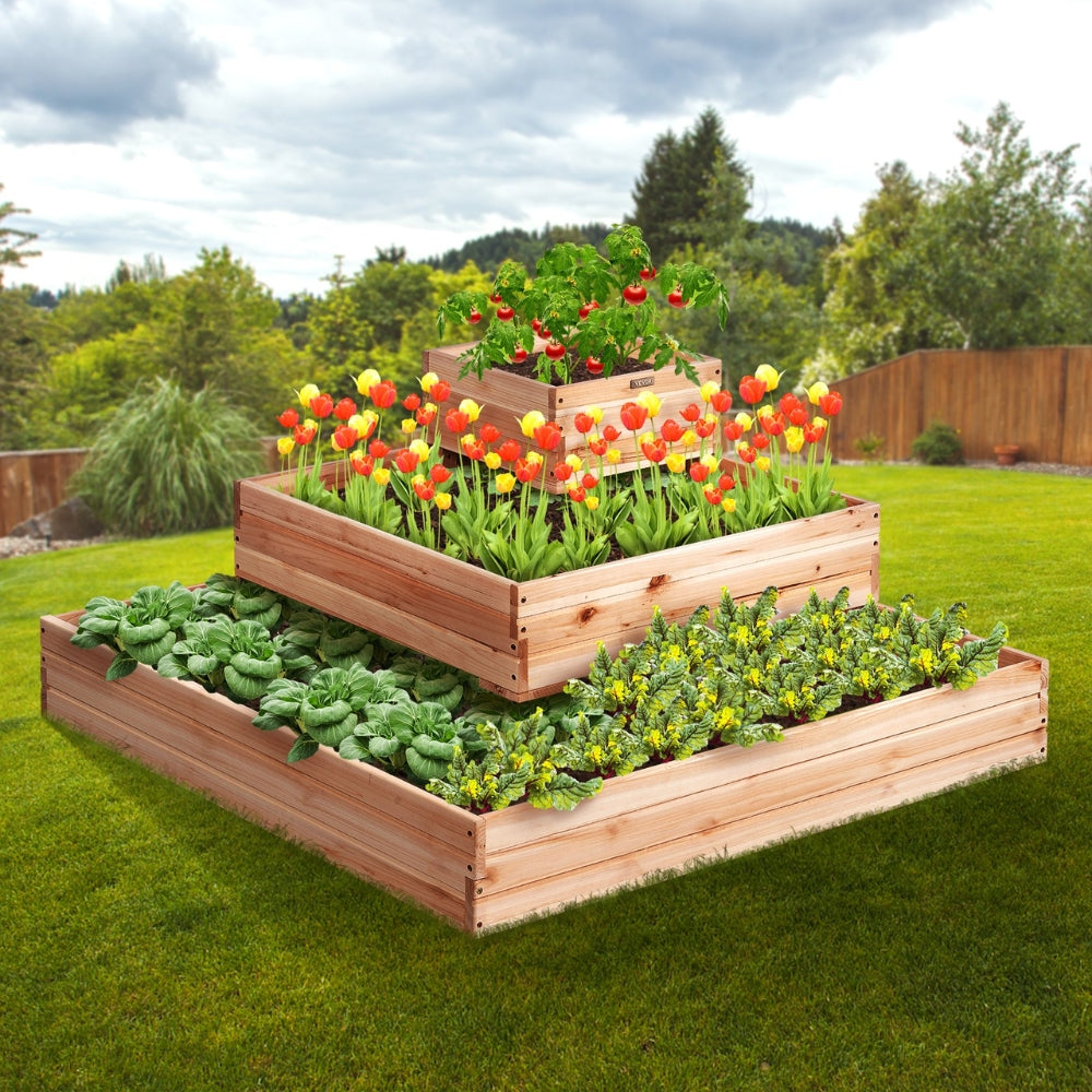 Wooden Raised Garden Bed Planter Box Elevated Floor with Whole Kit and Drainage System - The Grand Bazaar of Australia