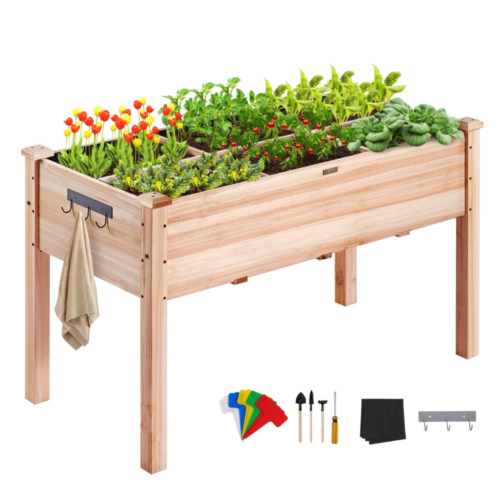 Wooden Raised Garden Bed Planter Box Elevated Floor with Whole Kit and Drainage System - The Grand Bazaar of Australia