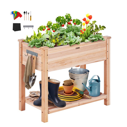 Wooden Raised Garden Bed Planter Box Elevated Floor with Whole Kit and Drainage System - The Grand Bazaar of Australia