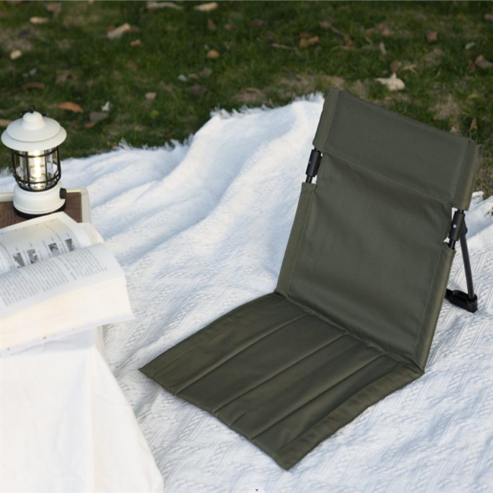 Foldable Camping Chair Outdoor Garden Park Single Lazy Chair Backrest Cushion - The Grand Bazaar of Australia