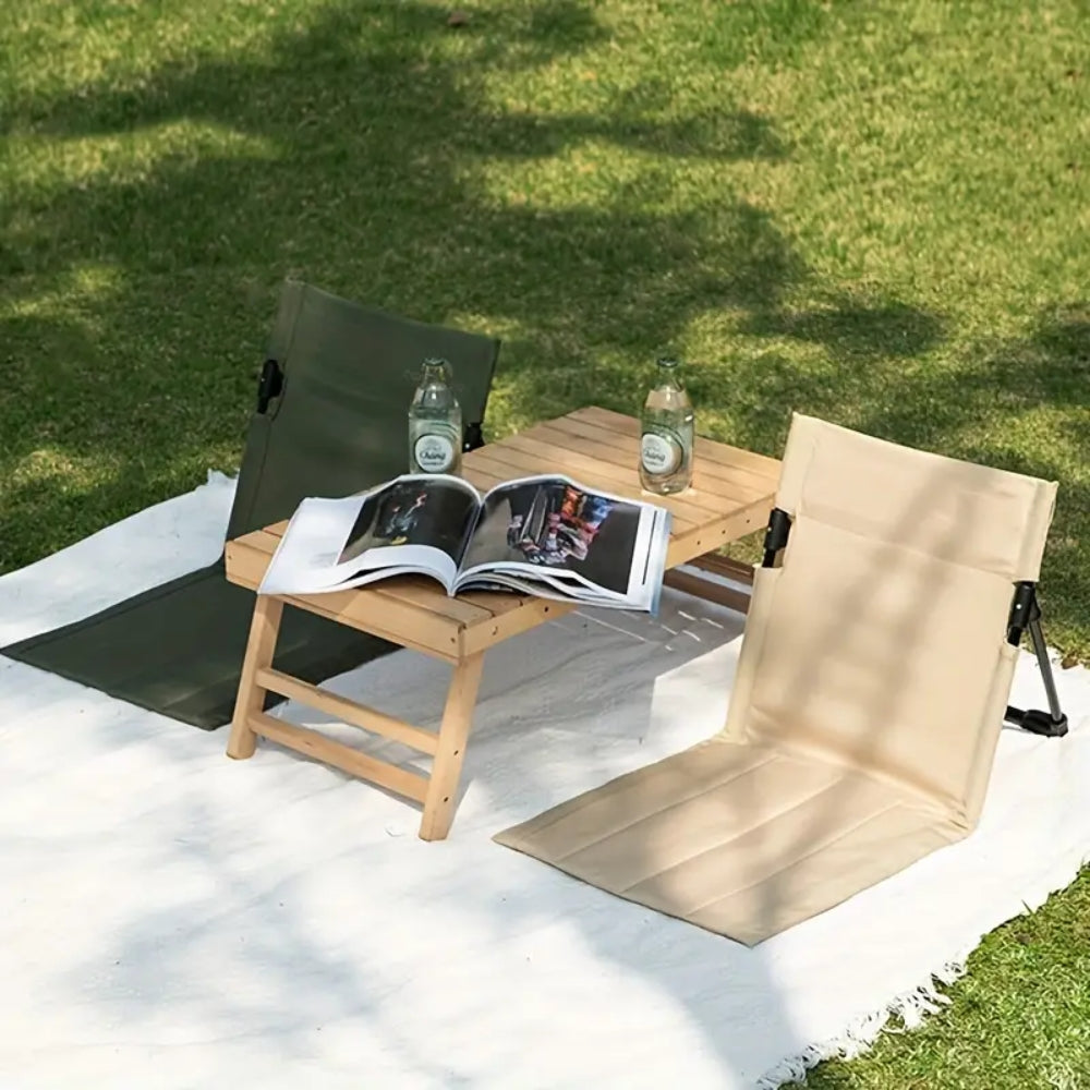 Foldable Camping Chair Outdoor Garden Park Single Lazy Chair Backrest Cushion - The Grand Bazaar of Australia