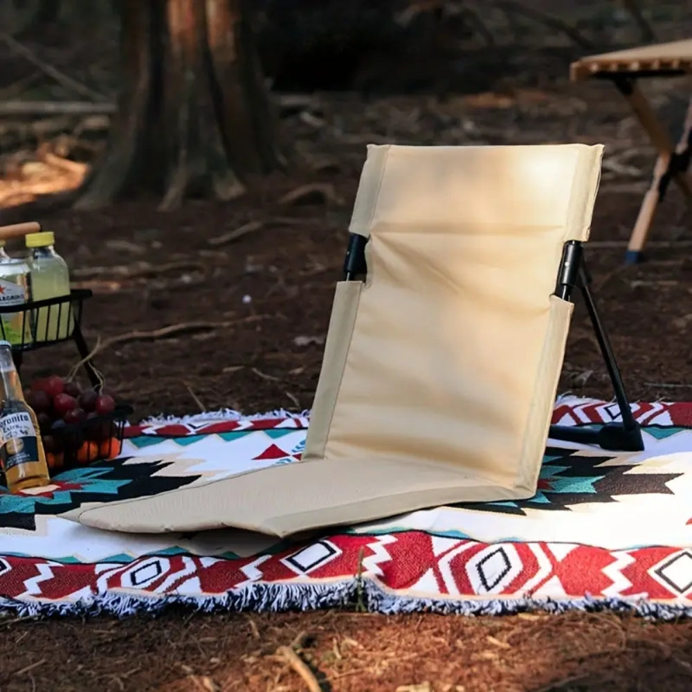 Foldable Camping Chair Outdoor Garden Park Single Lazy Chair Backrest Cushion - The Grand Bazaar of Australia