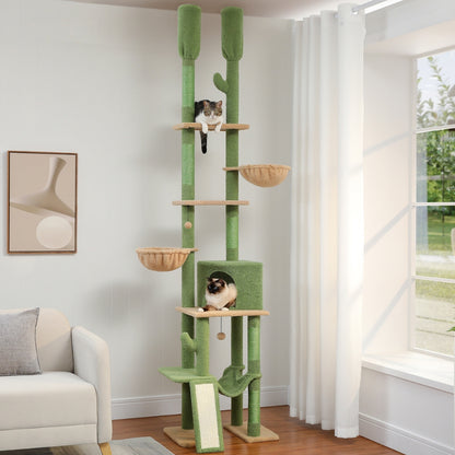 Cactus Cat Tree Floor to Ceiling Cat Tower with Adjustable Heigh - The Grand Bazaar of Australia