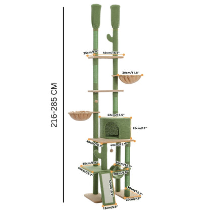 Cactus Cat Tree Floor to Ceiling Cat Tower with Adjustable Heigh - The Grand Bazaar of Australia
