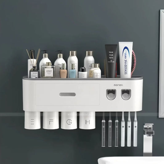 Smart Magnetic Inverted Toothbrush Holder with Automatic Toothpaste Squeezer - The Grand Bazaar of Australia