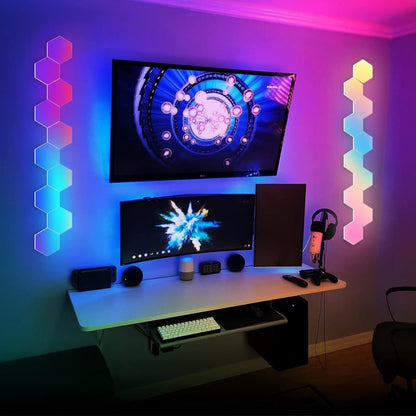 RGB Smart Hexagonal Wall Lamp Color Changing - The Grand Bazaar of Australia