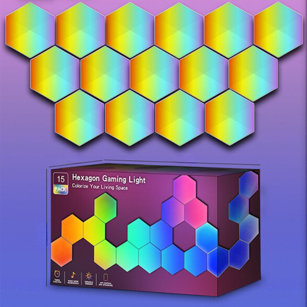 RGB Smart Hexagonal Wall Lamp Color Changing - The Grand Bazaar of Australia