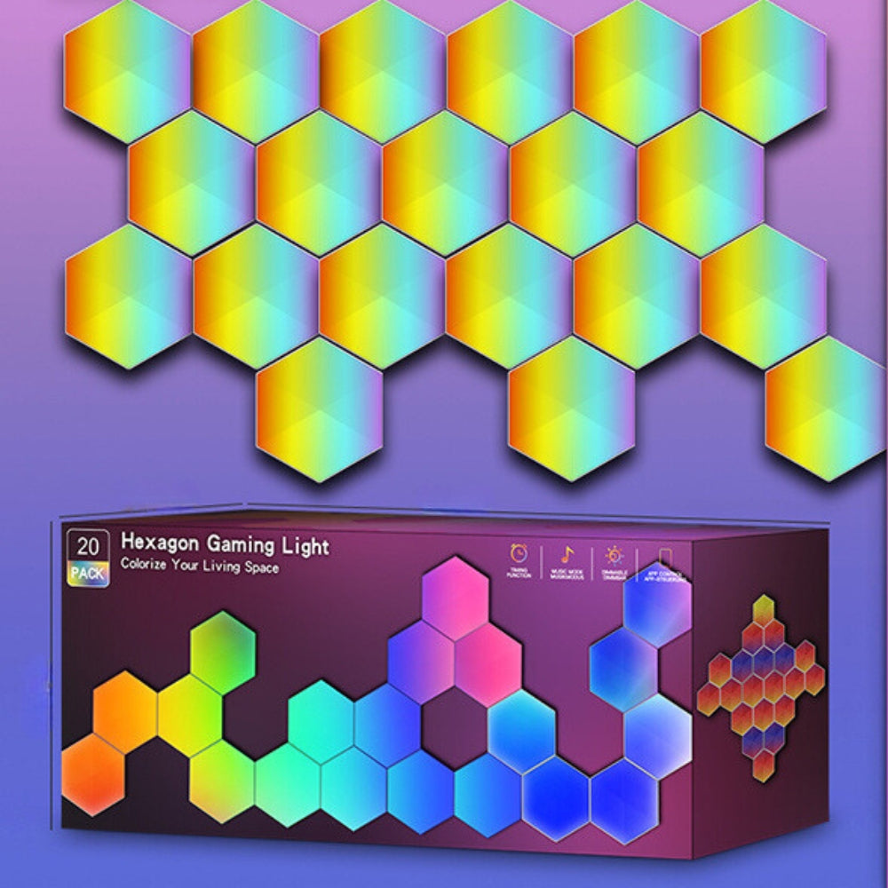 RGB Smart Hexagonal Wall Lamp Color Changing - The Grand Bazaar of Australia