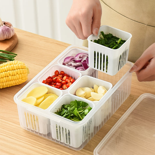 Refrigerator Storage Box 4 and 6 Grids Food Vegetable Fruit - The Grand Bazaar of Australia