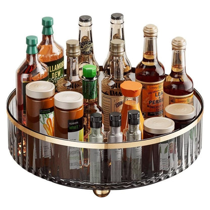 1pc Round Plastic Clear Rotating Container Bins for Cabinet Pantry Kitchen Countertop Refrigerator - The Grand Bazaar of Australia