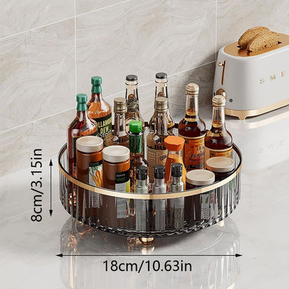 1pc Round Plastic Clear Rotating Container Bins for Cabinet Pantry Kitchen Countertop Refrigerator - The Grand Bazaar of Australia