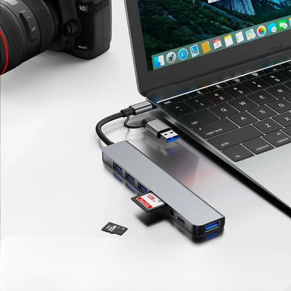 8 In 2 USB HUB With Splitter Card Reader, USB C Port, USB Splitter Card Reader, Docking Station - The Grand Bazaar of Australia