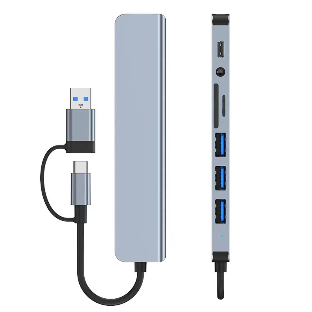 8 In 2 USB HUB With Splitter Card Reader, USB C Port, USB Splitter Card Reader, Docking Station - The Grand Bazaar of Australia