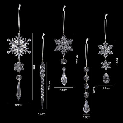 Acrylic Snowflake Simulation Ice Pendants Xmas Tree Hanging Ornament - The Grand Bazaar of Australia