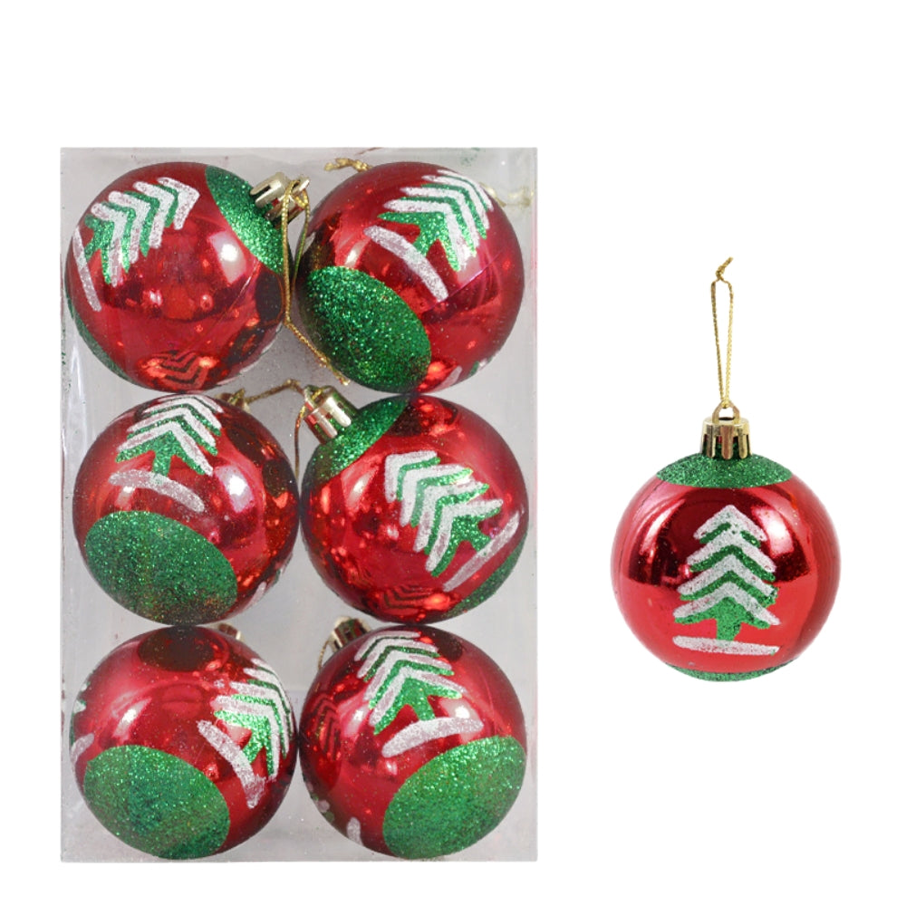 6pcs Transparent Snow Christmas Balls Pendants for Christmas Tree Decoration - The Grand Bazaar of Australia