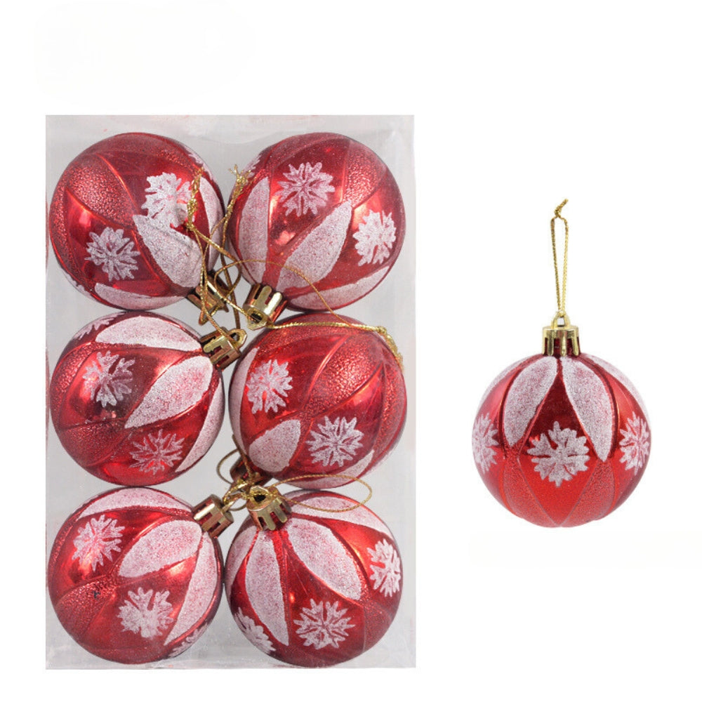 6pcs Transparent Snow Christmas Balls Pendants for Christmas Tree Decoration - The Grand Bazaar of Australia