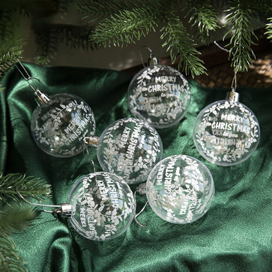 6pcs Transparent Snow Christmas Balls Pendants for Christmas Tree Decoration - The Grand Bazaar of Australia