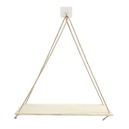 Wooden Swing Hanging Hemp Rope Wall Shelve Mounted Floating Plant Flower Pot - The Grand Bazaar of Australia