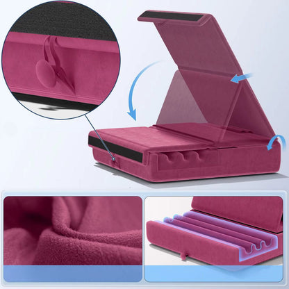 Tablet Pillow Stand Foldable Holder for iPad Pro with Soft Pad, Pocket and Stylus Mount - The Grand Bazaar of Australia