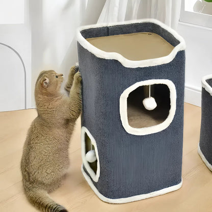 Cozy 3-Tier Cat Bed with Soft Mat and Plush Hideaway - The Grand Bazaar of Australia