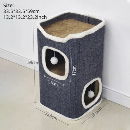 Cozy 3-Tier Cat Bed with Soft Mat and Plush Hideaway - The Grand Bazaar of Australia