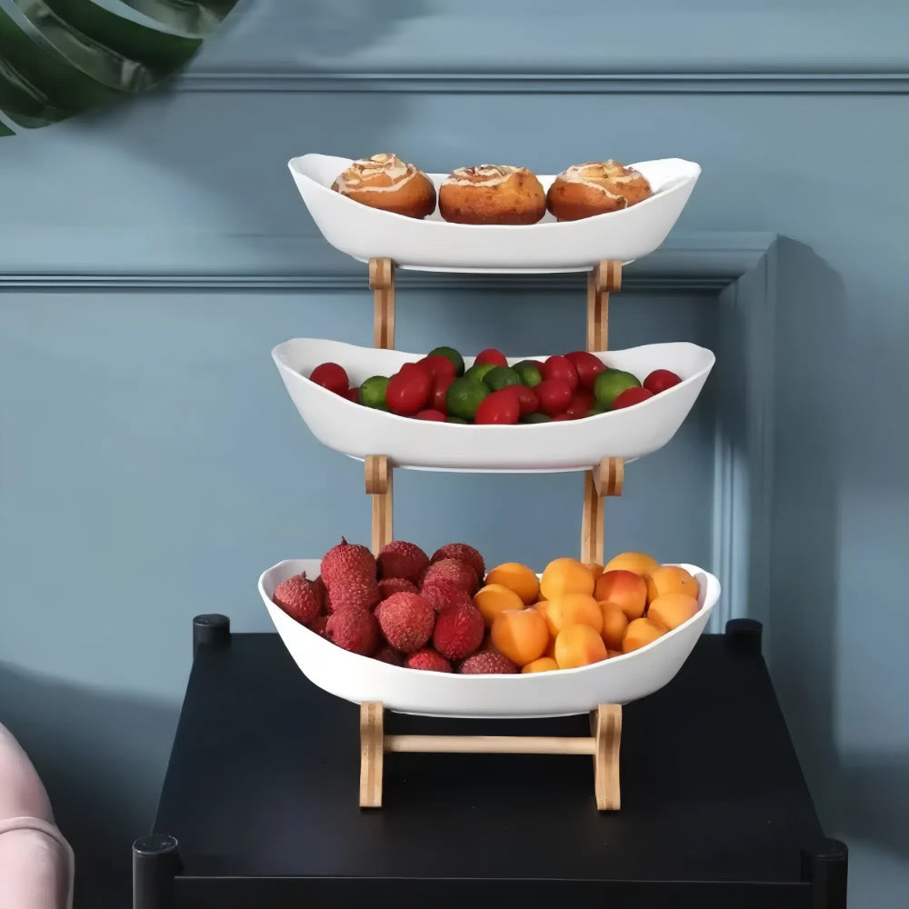 Modern Fruit Basket 2/3 Layer Plastic Snack Dish for Home Living Room - The Grand Bazaar of Australia