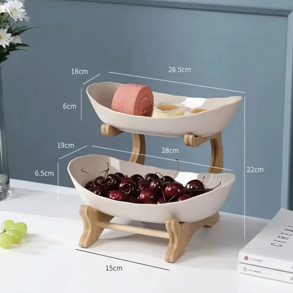 Modern Fruit Basket 2/3 Layer Plastic Snack Dish for Home Living Room - The Grand Bazaar of Australia