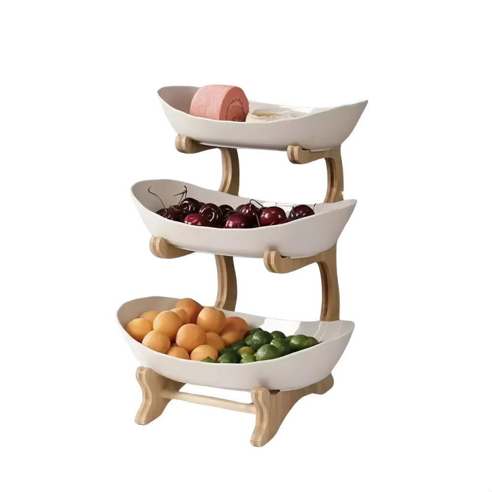 Modern Fruit Basket 2/3 Layer Plastic Snack Dish for Home Living Room - The Grand Bazaar of Australia