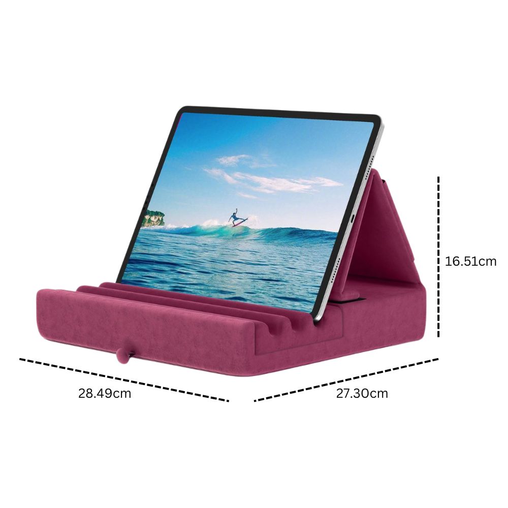 Tablet Pillow Stand Foldable Holder for iPad Pro with Soft Pad, Pocket and Stylus Mount - The Grand Bazaar of Australia