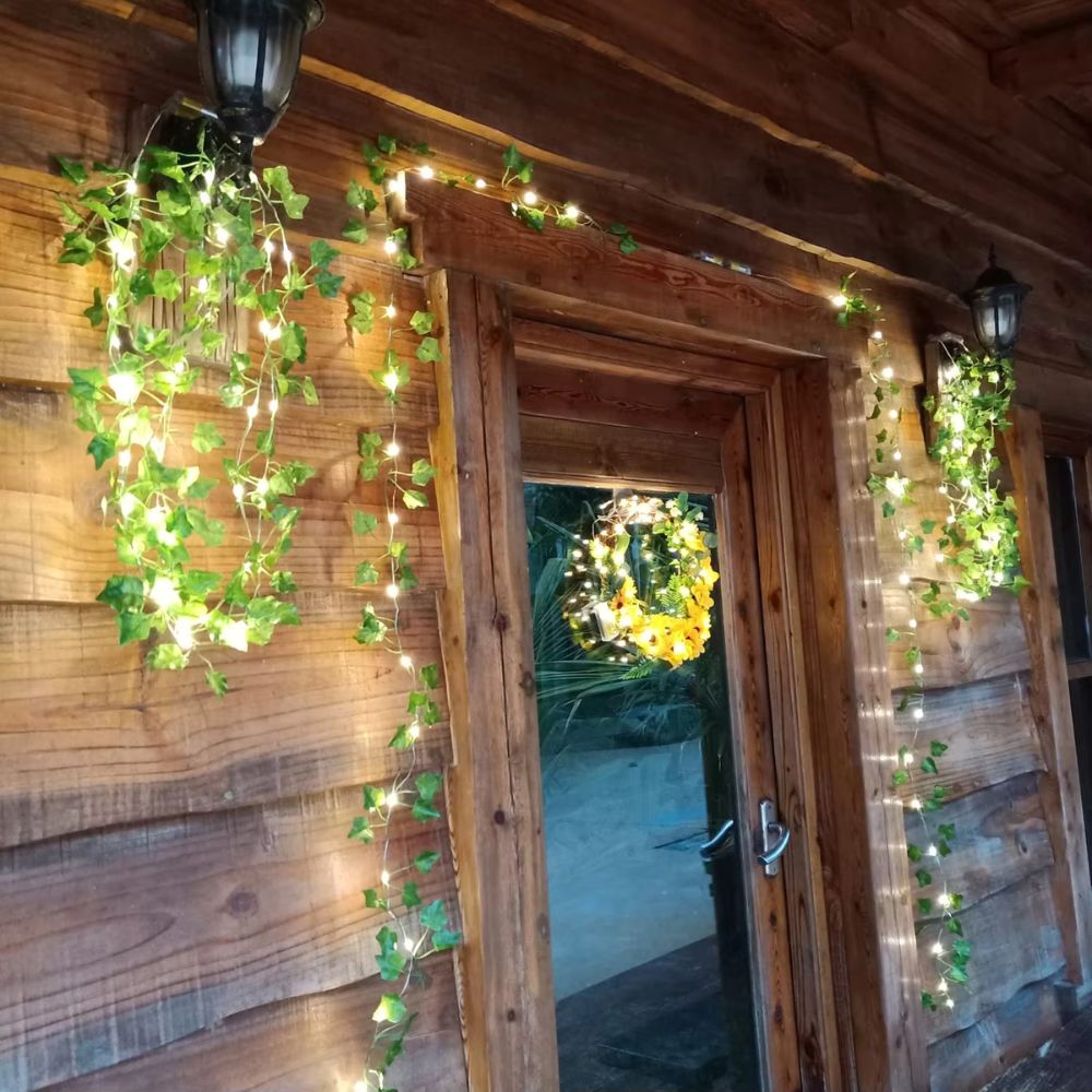 Outdoor Solar Maple Leaf Garland Fairy Lights for Festive Garden Decor - The Grand Bazaar of Australia