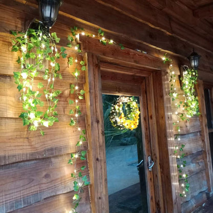Outdoor Solar Maple Leaf Garland Fairy Lights for Festive Garden Decor - The Grand Bazaar of Australia