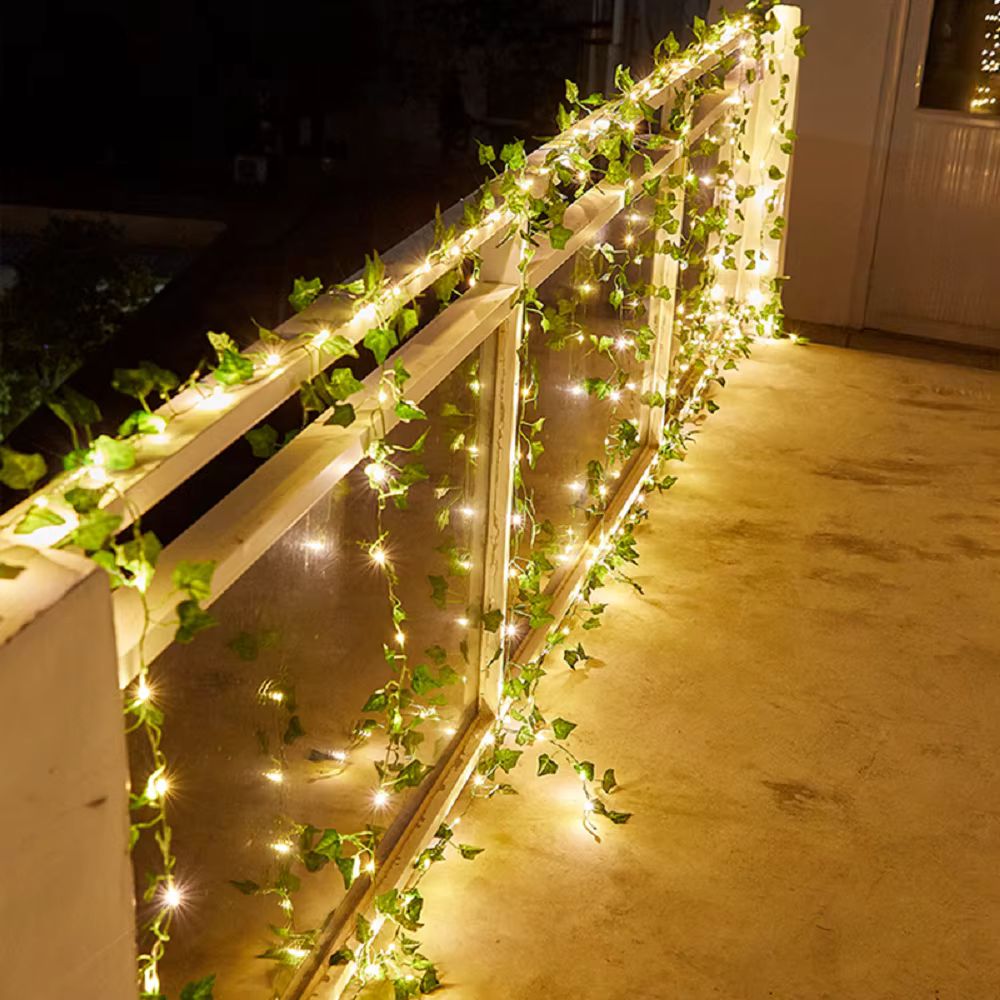 Outdoor Solar Maple Leaf Garland Fairy Lights for Festive Garden Decor - The Grand Bazaar of Australia