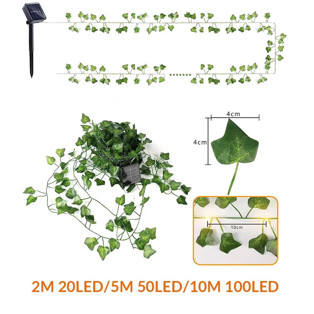 Outdoor Solar Maple Leaf Garland Fairy Lights for Festive Garden Decor - The Grand Bazaar of Australia