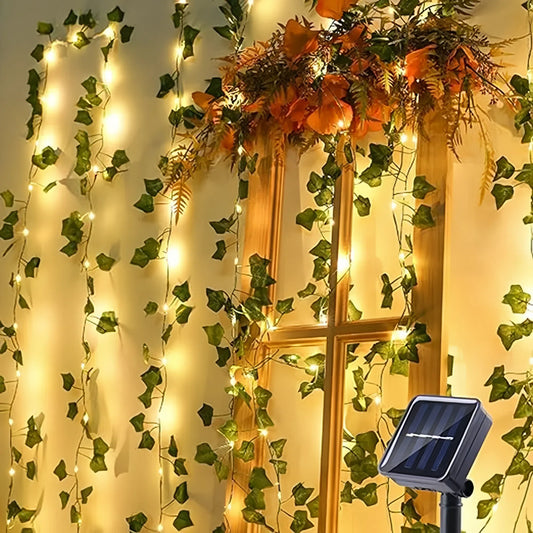 Outdoor Solar Maple Leaf Garland Fairy Lights for Festive Garden Decor - The Grand Bazaar of Australia