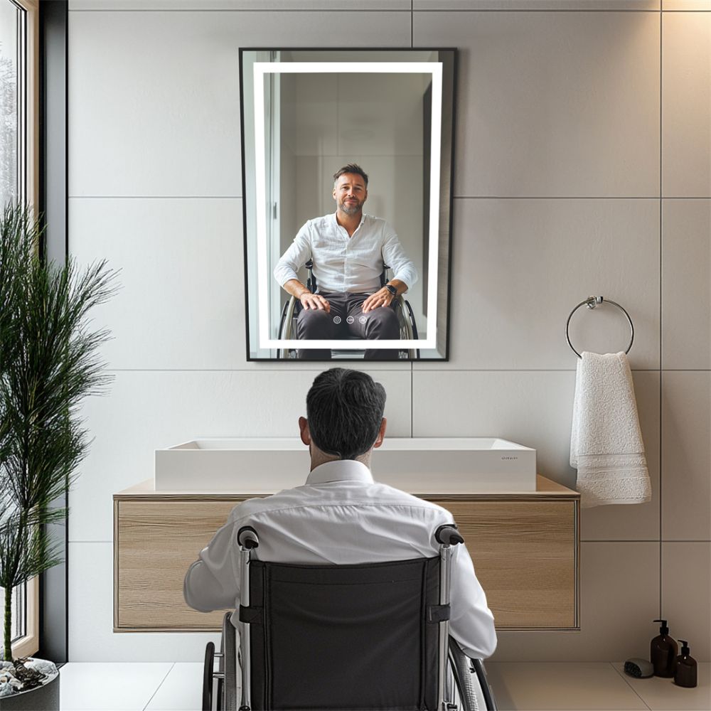 LED Wheelchair Accessible Bathroom Tilt Mirror - The Grand Bazaar of Australia