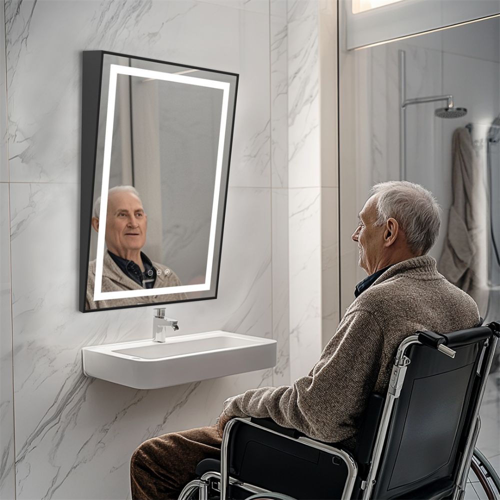 LED Wheelchair Accessible Bathroom Tilt Mirror - The Grand Bazaar of Australia