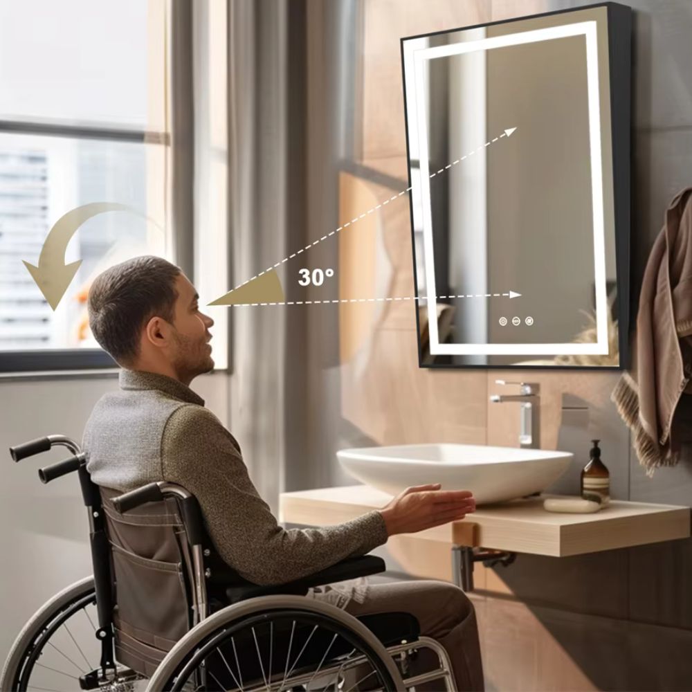 LED Wheelchair Accessible Bathroom Tilt Mirror - The Grand Bazaar of Australia
