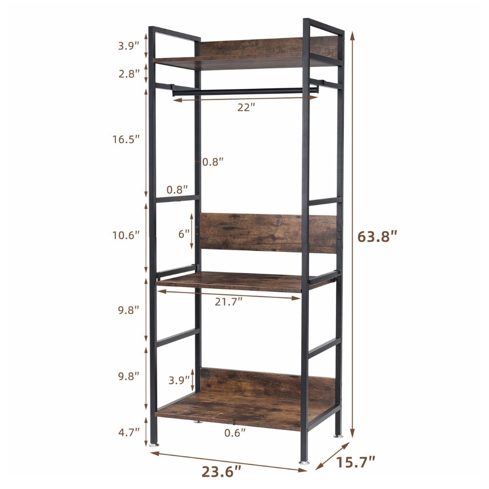 Freestanding Garment Storage Coat Rack with Shelves - The Grand Bazaar of Australia