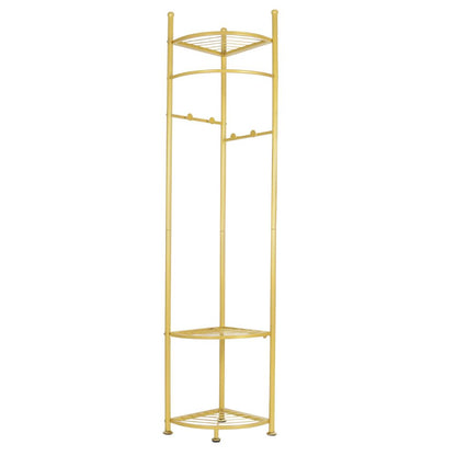 Standing Metal Corner Coat Stand Clothes Rack with Storage Shelf Garment Rack Hall Tree - The Grand Bazaar of Australia