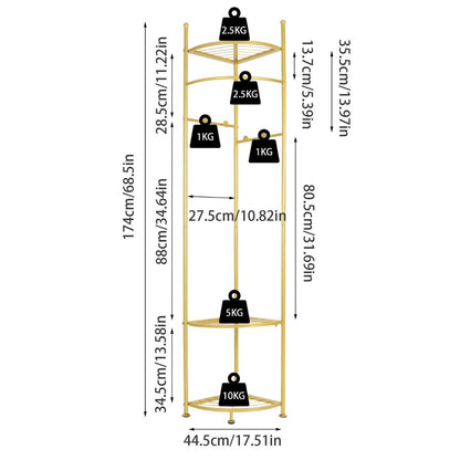 Standing Metal Corner Coat Stand Clothes Rack with Storage Shelf Garment Rack Hall Tree - The Grand Bazaar of Australia