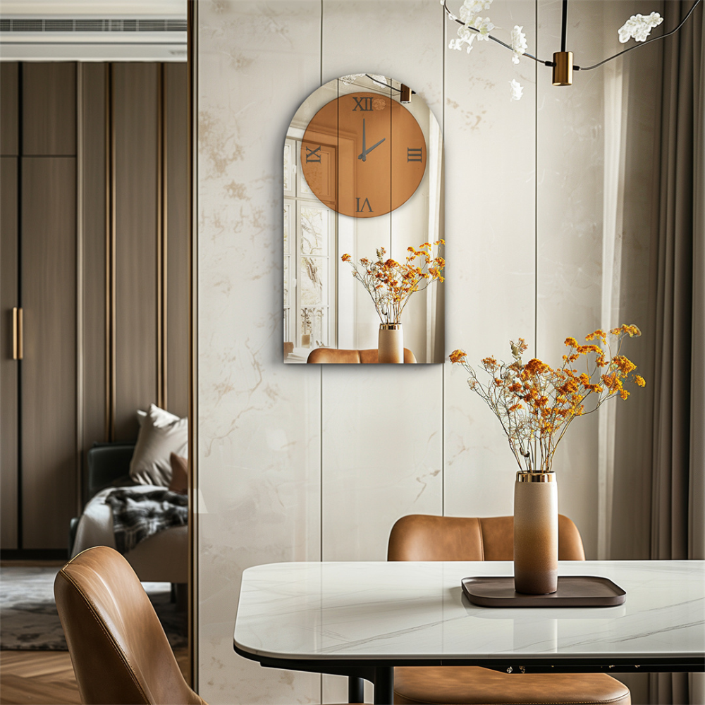 Modern Silver Mirror Wall Clock - The Grand Bazaar of Australia