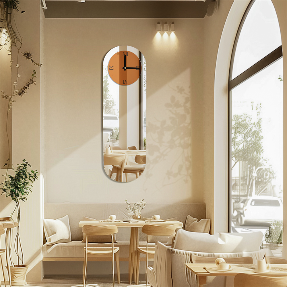 Modern Silver Mirror Wall Clock - The Grand Bazaar of Australia