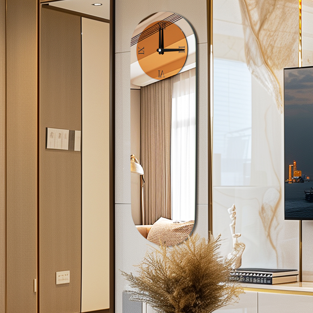 Modern Silver Mirror Wall Clock - The Grand Bazaar of Australia
